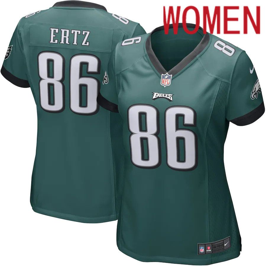Women Philadelphia Eagles 86 Zach Ertz Nike Midnight Green Team Game NFL Jersey